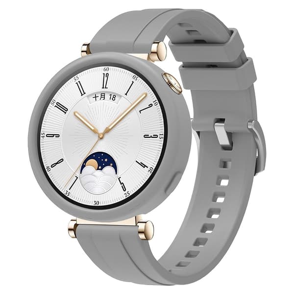 Huawei Watch GT 4 41mm Blød silikone urrem udskiftningstilbehør - Grå Silver grey