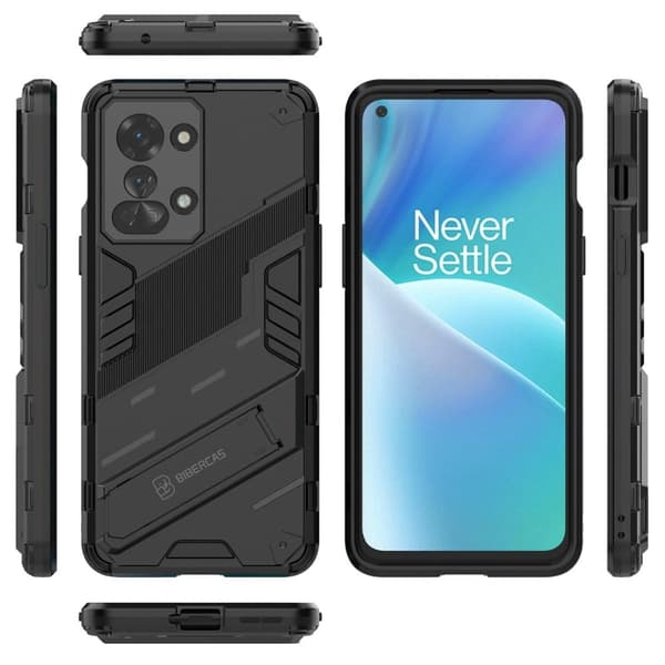 Shockproof Hybrid Deksel med A Modern Touch til OnePlus Nord 2t - Svart Black