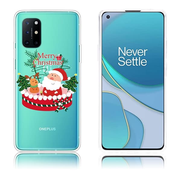 Christmas OnePlus 8T etui - Santa and kronhjort Red