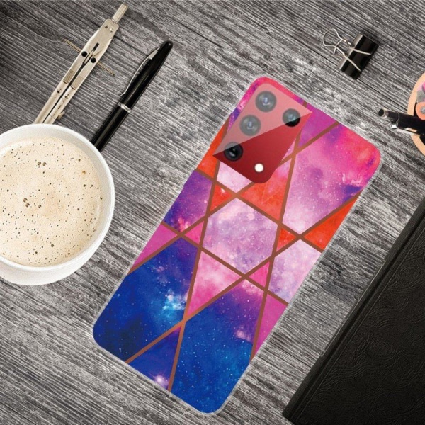 Marble design Samsung Galaxy S21 Ultra 5G kotelot - Ruusu / Oranssi / Sininen Pink