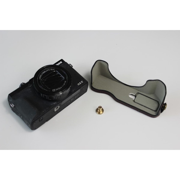 Canon PowerShot G5 X Mark II kestävä nahkakotelo - Musta Black