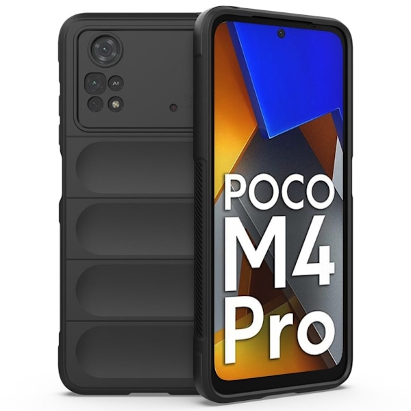 Mjukt greppformat Xiaomi Poco M4 Pro skal - Svart Svart