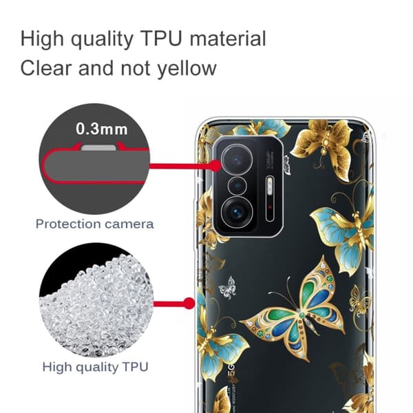 Marble Xiaomi 11T Etui - Jewelry Sommerfugler Multicolor