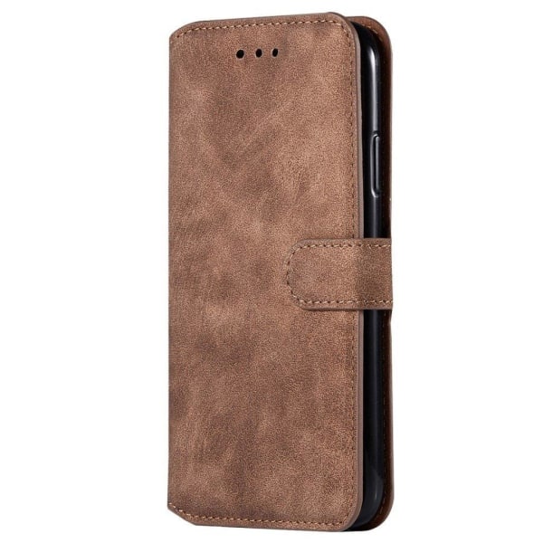 iPhone XS Max mobilfodral syntetläder silikon plånbok stående - Brun