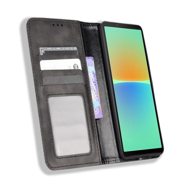 Bofink Vintage läder Sony Xperia 10 IV fodral - Svart Svart
