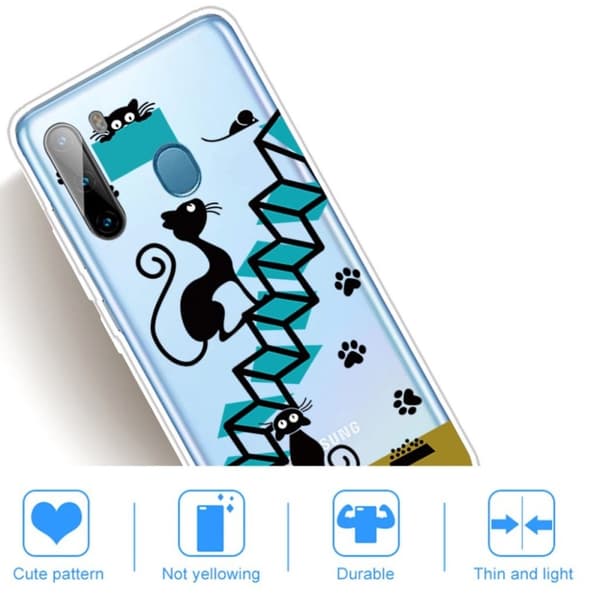 Deco Samsung Galaxy A21 skal - Fotavtryck Svart