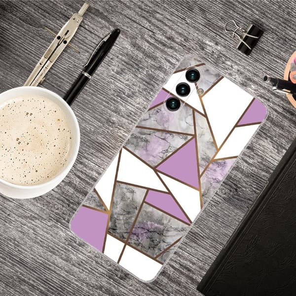 Marmormotiv Samsung Galaxy A13 5G skal - Lila / Vit / Grå Marmor multifärg