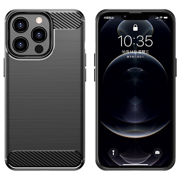 Carbon Flex Suojakotelo iPhone 13 Pro - Musta Black
