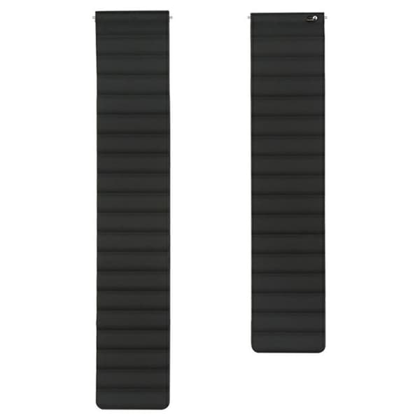 20 mm universal tofarget klokkerem i silikon - Svart Black