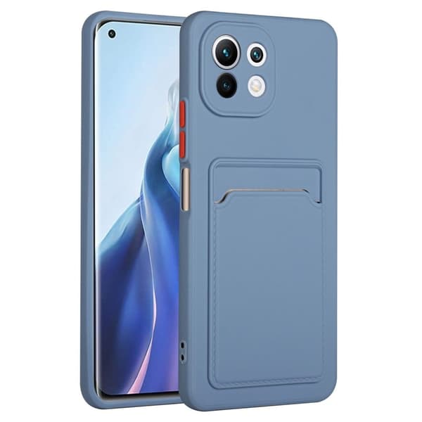 Deksel med Kortholder til Xiaomi 11 Lite 5g Ne / Mi 11 Lite 5g / 11 Lite - Blå Blue