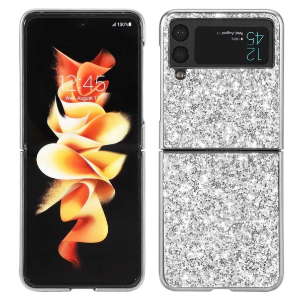 Glitter Samsung Galaxy Z Flip4 skal - Silver/Grå Silvergrå