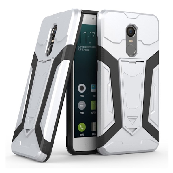 Xiaomi Redmi Note 4 Unikt hybird skal med kickstand - Vit Silvergrå