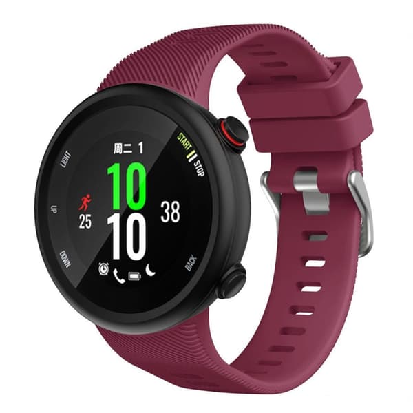 Garmin Forerunner 45S silikoni hopea solki kellonauha - Viininpunainen Red