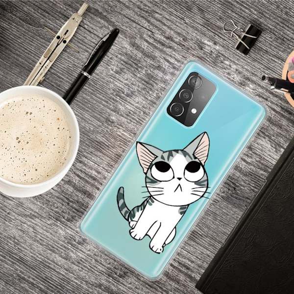 Deco Samsung Galaxy A72 5G Etui - Katt Silver grey