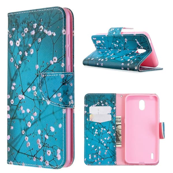 Wonderland Nokia 1.3 Etui - Træ med Blomster Blue
