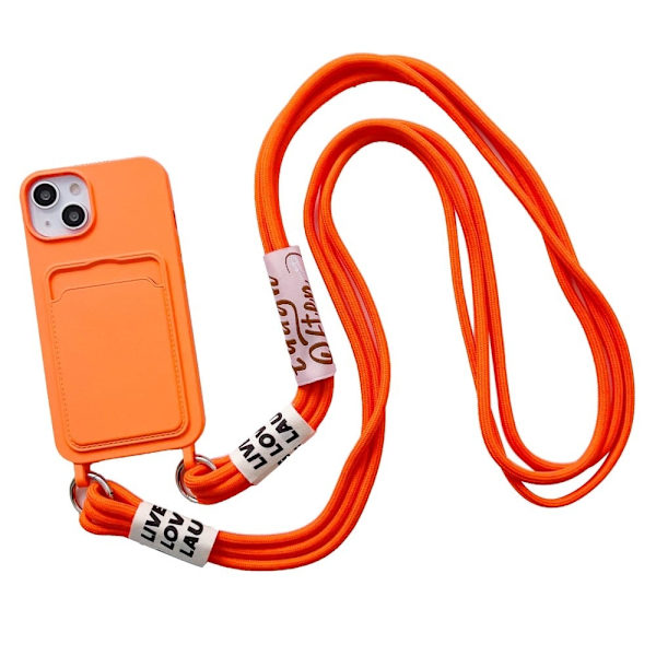 Korthållarfodral till iPhone 15 - Orange Orange