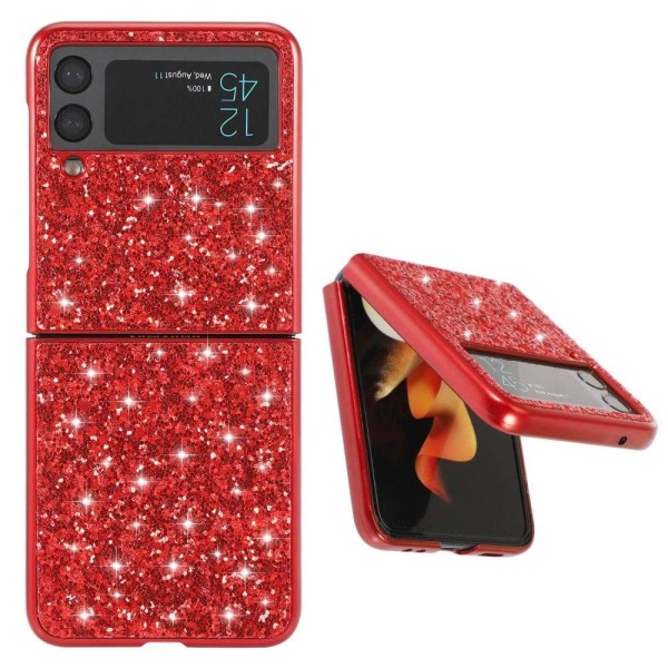 Glitter Samsung Galaxy Z Flip4 Etui - Rødguld Red