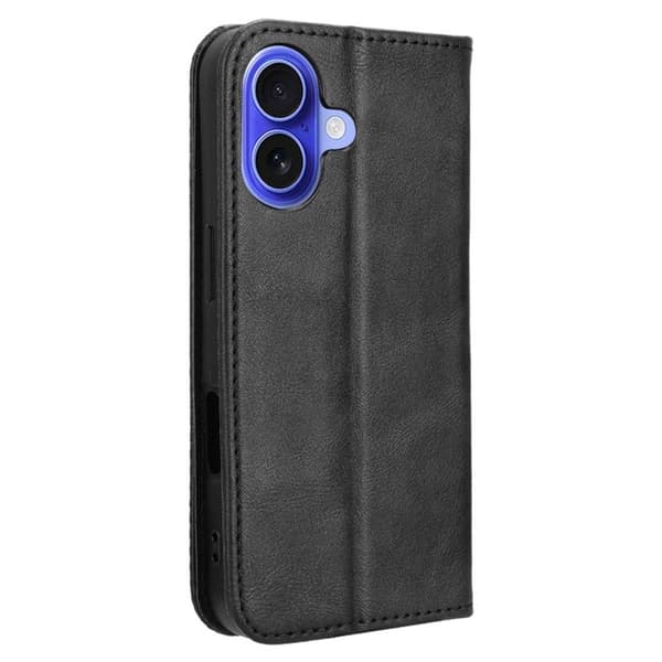 Bofink Vintage iPhone 16 Plus nahkakotelo - Musta Black