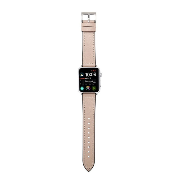 Apple Watch Series 4 40mm läderöverdraget klockarmband - Grå Silvergrå