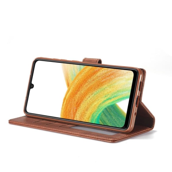 LC.IMEEKE Samsung Galaxy A33 5G flip case - Vaalean Ruskea Brown