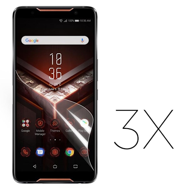 UltraClear LCD Näytönsuoja Asus ROG Phone - 3-Pack Transparent