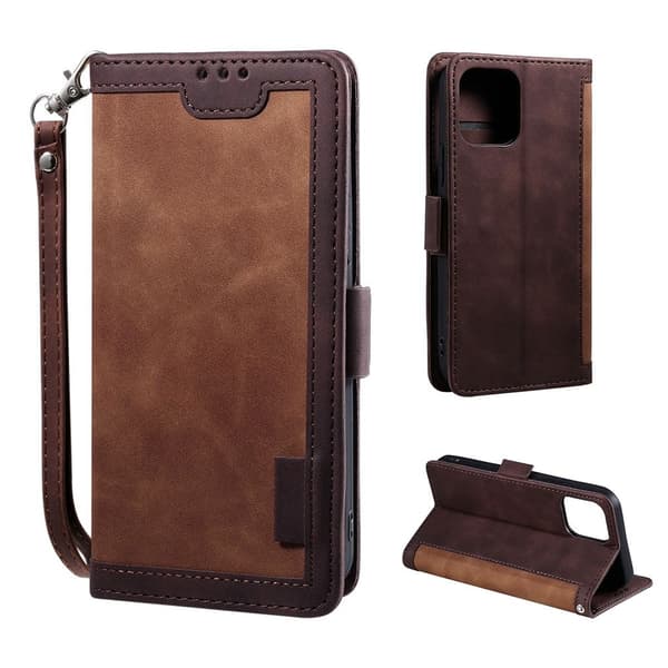 Surburbian iPhone 13 Mini læder flip etui - Brun Brown