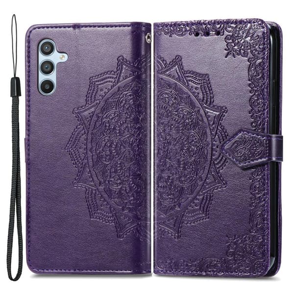 Mandala Samsung Galaxy A54 Läppäkotelo - Violetti Purple