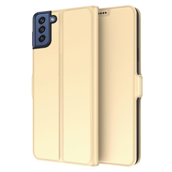 Smidigt och tunt PU-läder Samsung Galaxy S21 FE fodral - Guld Guld