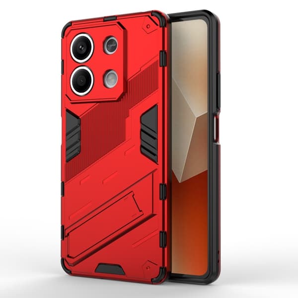 Støtsikkert hybriddeksel med et moderne preg for Xiaomi Redmi Note 13 5G  - Rød Red