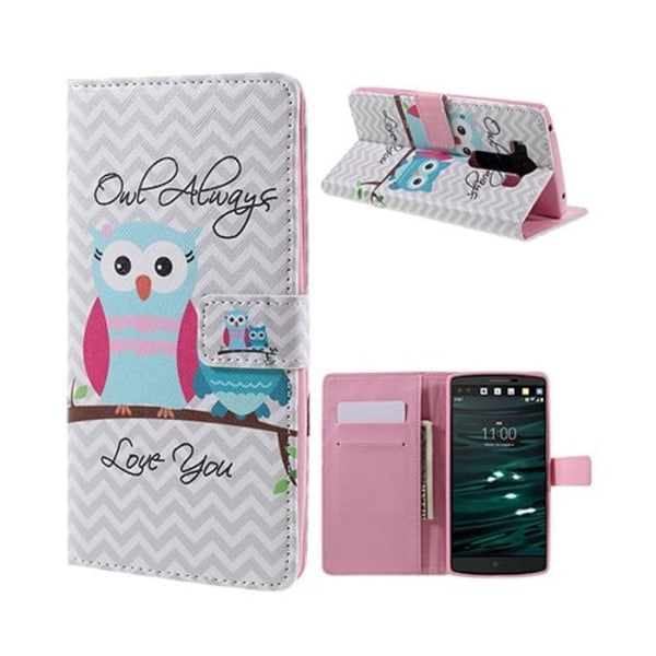 Ancher etui til LG V10 - Søde ugler Multicolor