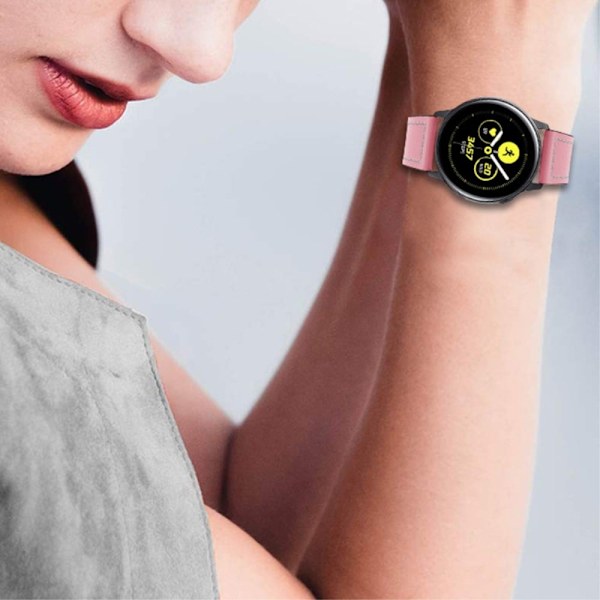 Haylou Solar LS05 / Xiaomi Mi Watch Color urrem i okselæder - Lyserød Pink