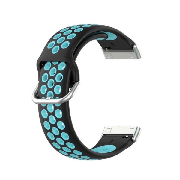 Fitbit Versa 3 / Sense tvåfärgad silikon klockarmband - svart / Svart