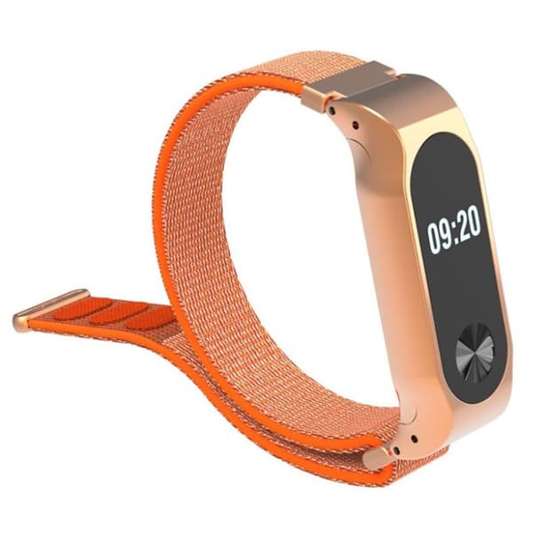 Xiaomi Mi Band 2 erstatnings-urrem i nylon med velkro lås - Orange Orange