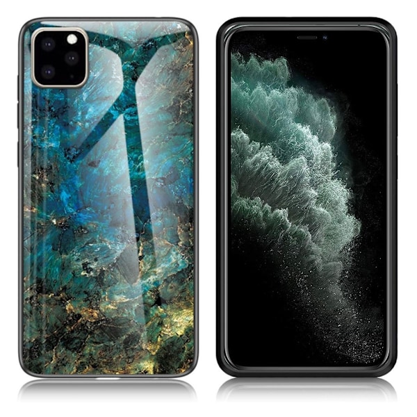 Fantasy Marble iPhone 11 Pro Max kuoret - Smaragdi Green