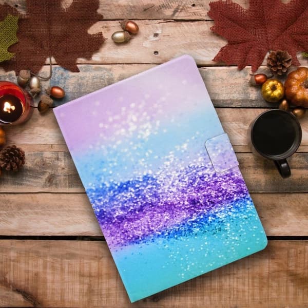 Cool Mønster Lær Etui til Lenovo Tab M10 - Fargerik Glittery Sommerfugler Multicolor