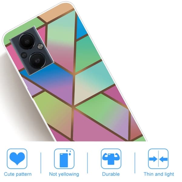 Marmormotiv OnePlus Nord N20 5G skal - Rosa/Grön Och Blå Gradienter multifärg