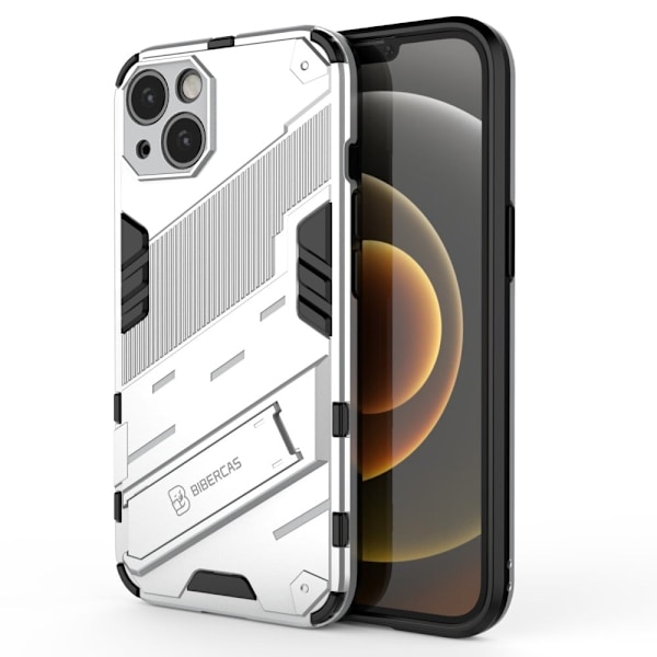 Kickstand Hybrid Dual Layer Hard Bumpresistent Soft Flexible stødsikkert Protective Case iPhone 13 6,1 tommer - Hvid White