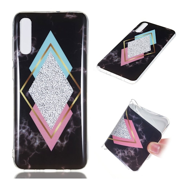 Samsung Galaxy A70 marmormønstret gel cover - stil W Multicolor
