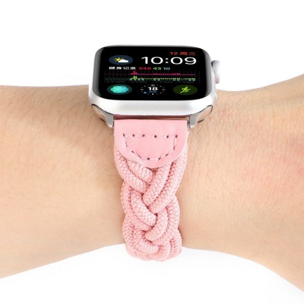 Apple Watch Series 6 / 5 44mm woven braid watch band - Pink Rosa