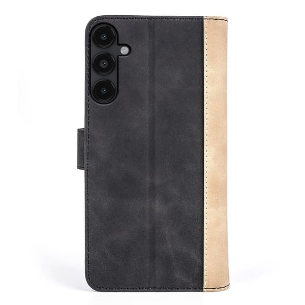 Kaksivärinen nahkainen läppäkotelo Samsung Galaxy M14 - Musta Black