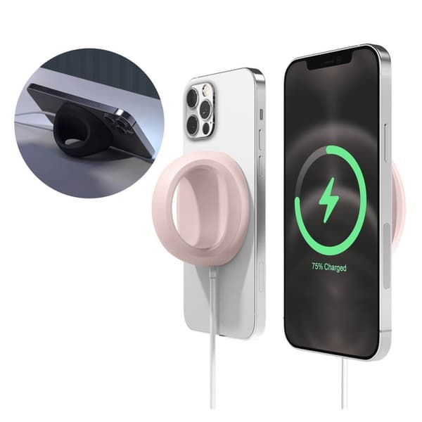 MagSafe trådlös laddare - skyddande silikonfodral - Rosa Rosa