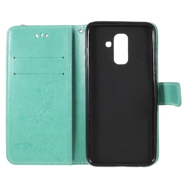 Butterfly läder Samsung Galaxy A6 (2018) fodral - Grön Grön