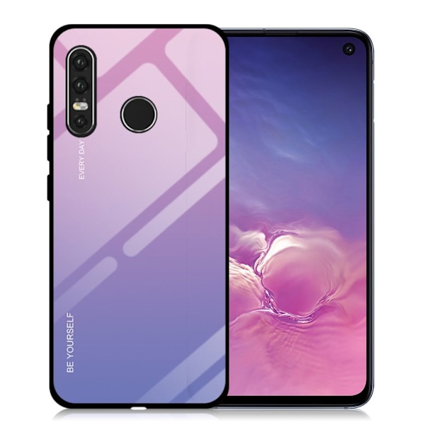 Huawei P30 Lite Gradert Etui - Rosa / Blå Multicolor
