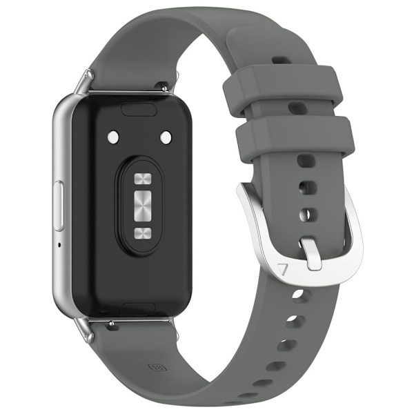 Samsung Galaxy Fit3 Watch Band Blødt Silikone Strap Replacement - Mørkegrå Silver grey