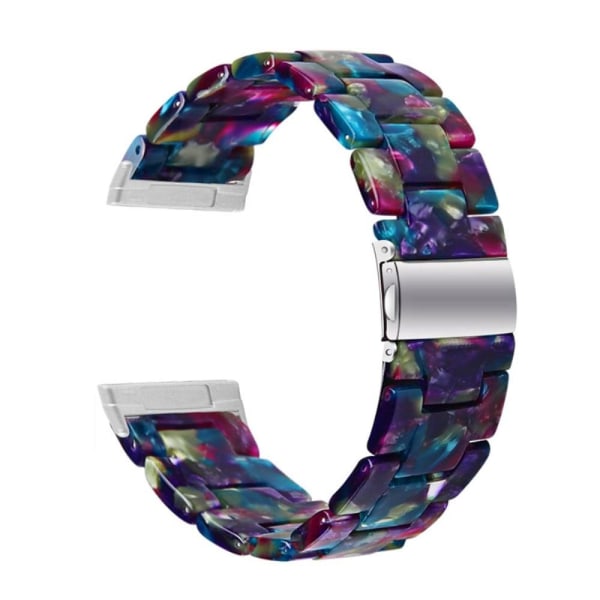 Fitbit Sense / Versa 3 resin bead watch strap - Purple / Green F multifärg