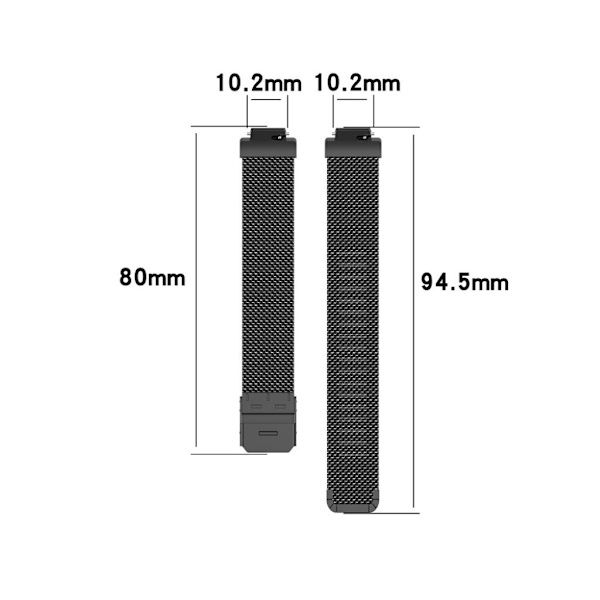 Fitbit Inspire / Inspire HR / Ace 2 rustfrit stål Urrem - Sort / Small Black