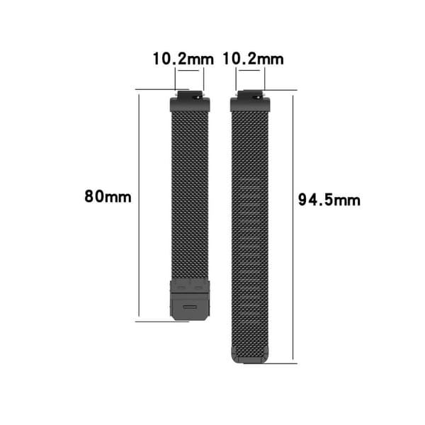 Fitbit Inspire / Inspire HR / Ace 2 rustfritt stål ur band - Svart / Small Black