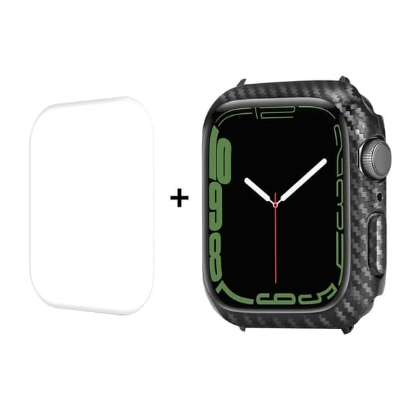 ENKAY Apple Watch (45mm) carbon fibe texture + screen protector Transparent