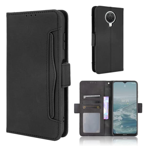 Modern-styled Lær Lommebok Etui til Nokia G20 - Svart Black