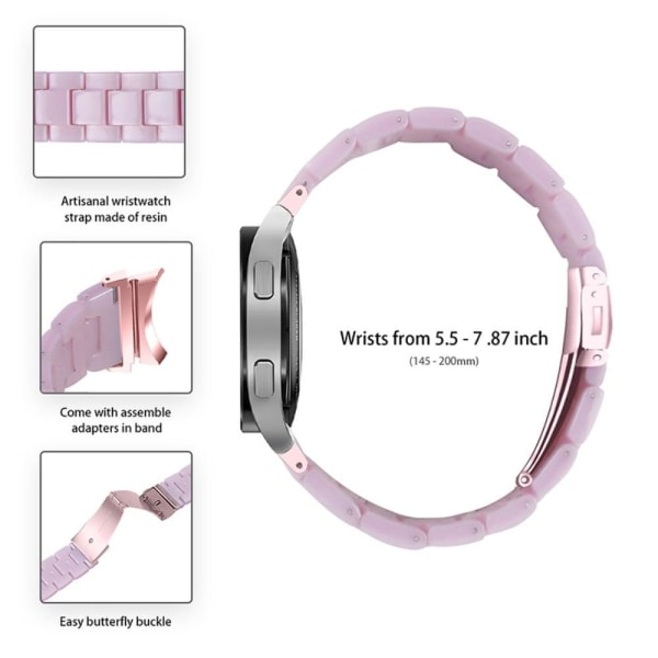 Stilfuld urrem i resin-stil til Samsung Galaxy Watch 4 - Lyselilla Purple